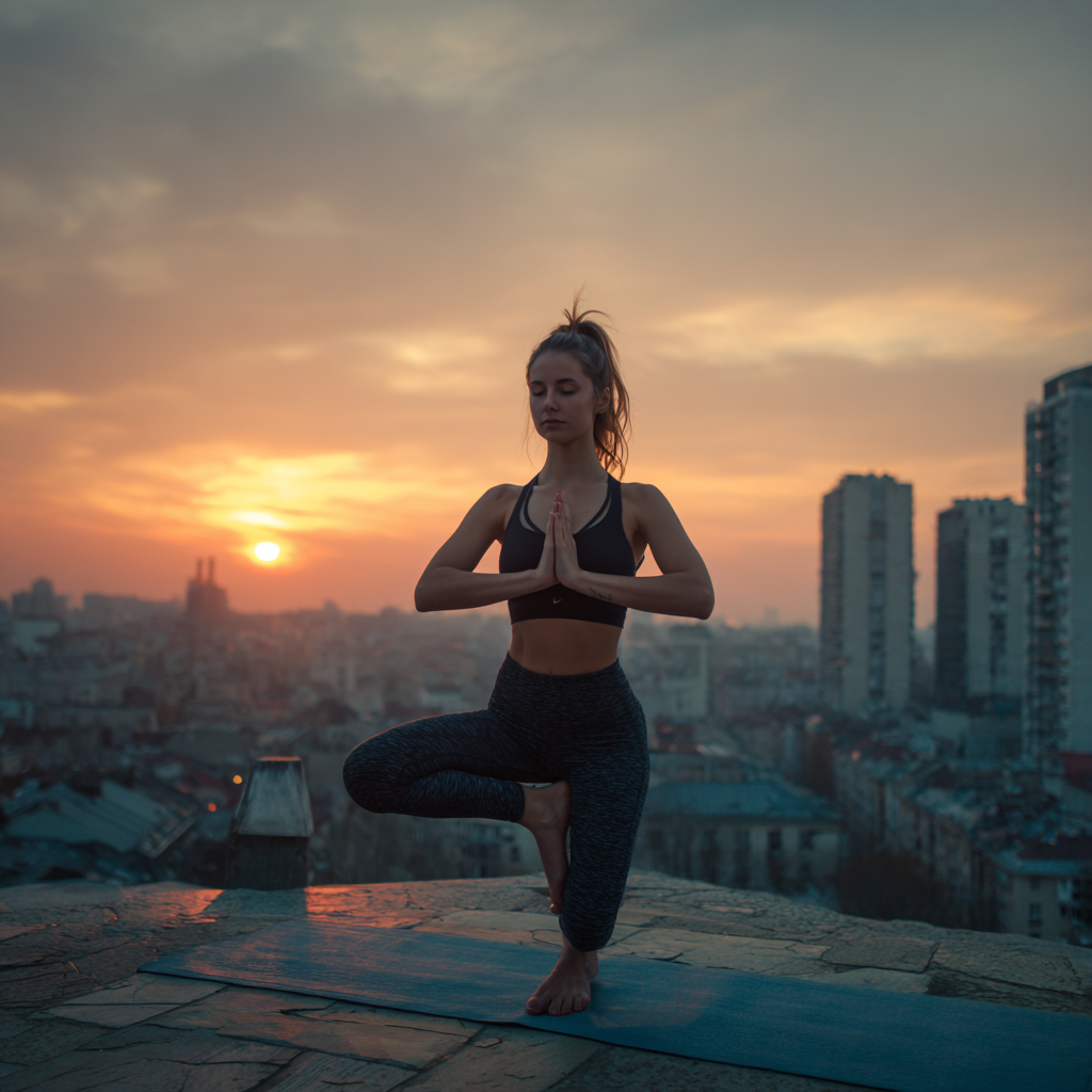 Tapasztalt jóga oktató meditáció közben